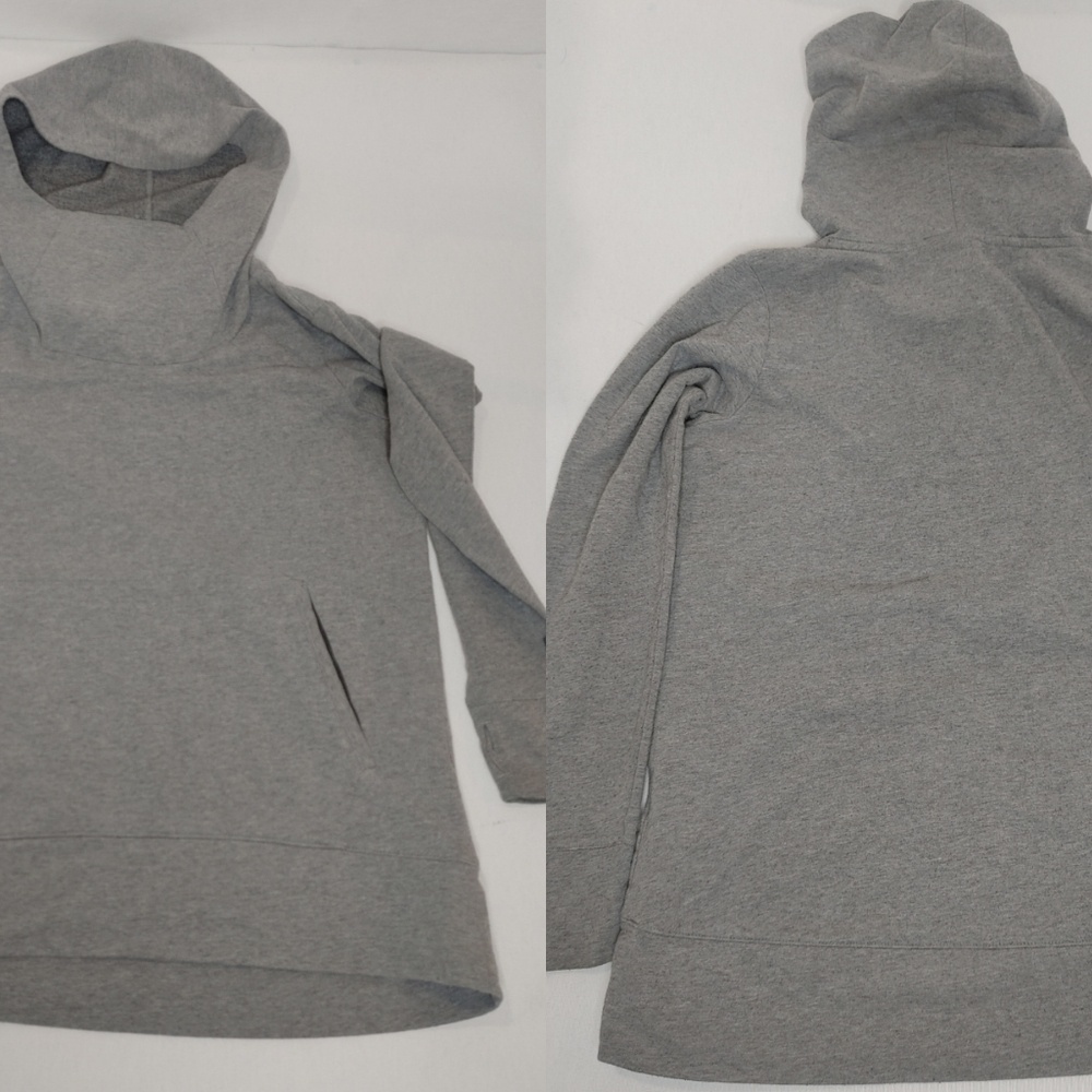 Columbia Pullover Hooded Light‎ Sweatshirt Gray Large Thumbholes Funnel Neck
